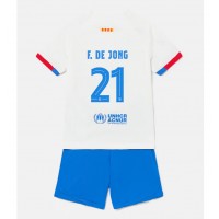 Camisa de Futebol Barcelona Frenkie de Jong #21 Equipamento Secundário Infantil 2023-24 Manga Curta (+ Calças curtas)